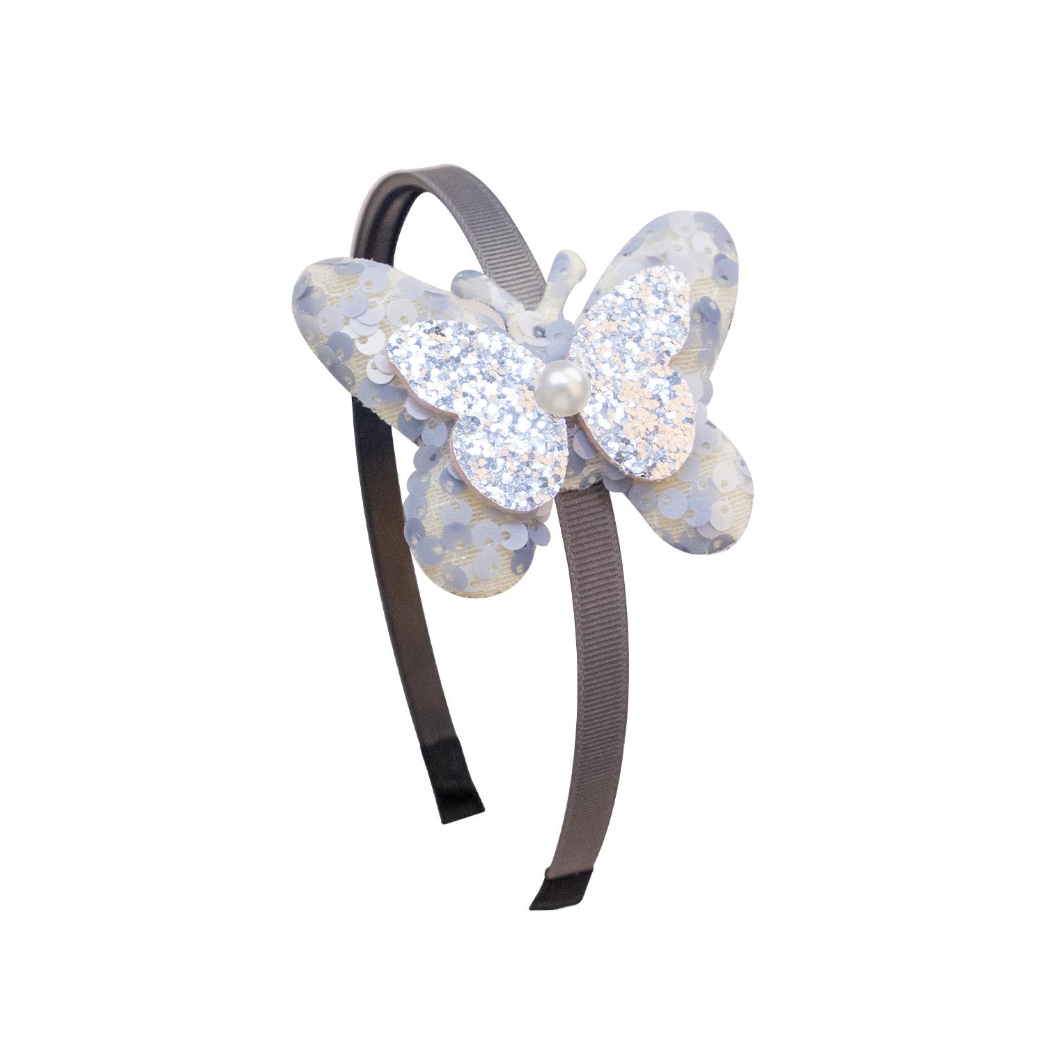 

1 шт. Блестящие ободки с двойными бабочками, милые детские пластиковые повязки на голову, аксессуары для волос для вечеринки для девочек