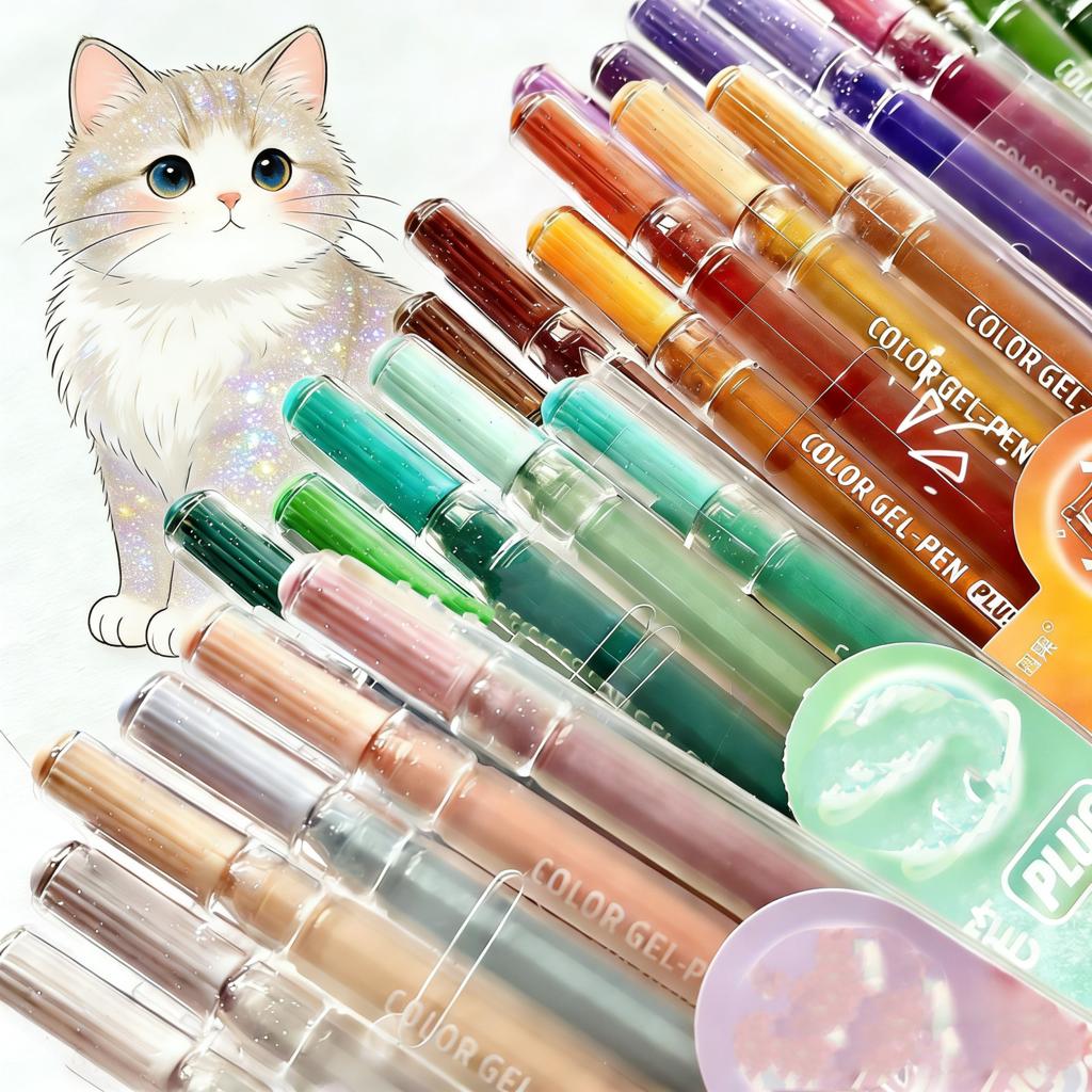 Set of 6-24 Metallic Glitter Gel Pens 1.0 mm Color Ballpoint Pen Book Card Long Lasting Writing Drawing Marking Coloring DIY Art