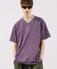 GAKKAI UNIONS V-Neck Curl Chain Pigment Short Sleeve T-Shirt Ash Purple
