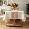 Christmas Deer Tablecloth Cotton And Linen Art Table Cloth Light Luxury High-End Rectangular Tablecloth Fringed Cover Towel