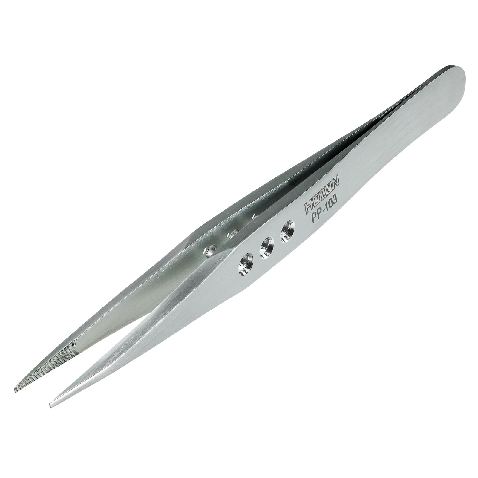 

HOZAN Пинцет, Толстая отделка, Толщина пластины 2,8 мм, Общая длина 125 мм, Ширина раскрытия 8 мм, Ширина кончика 1,2 мм, Прямой тип, PP-103