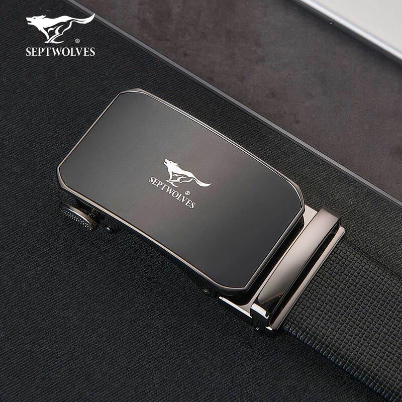 SEPTWOLVES Men's Business Casual Cowhide Leather Belt