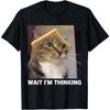 Funny Captain Cat Print T-Shirt Sailor Kitten on Boat Graphic Tee Round Neck Short Sleeve Tops for Summer