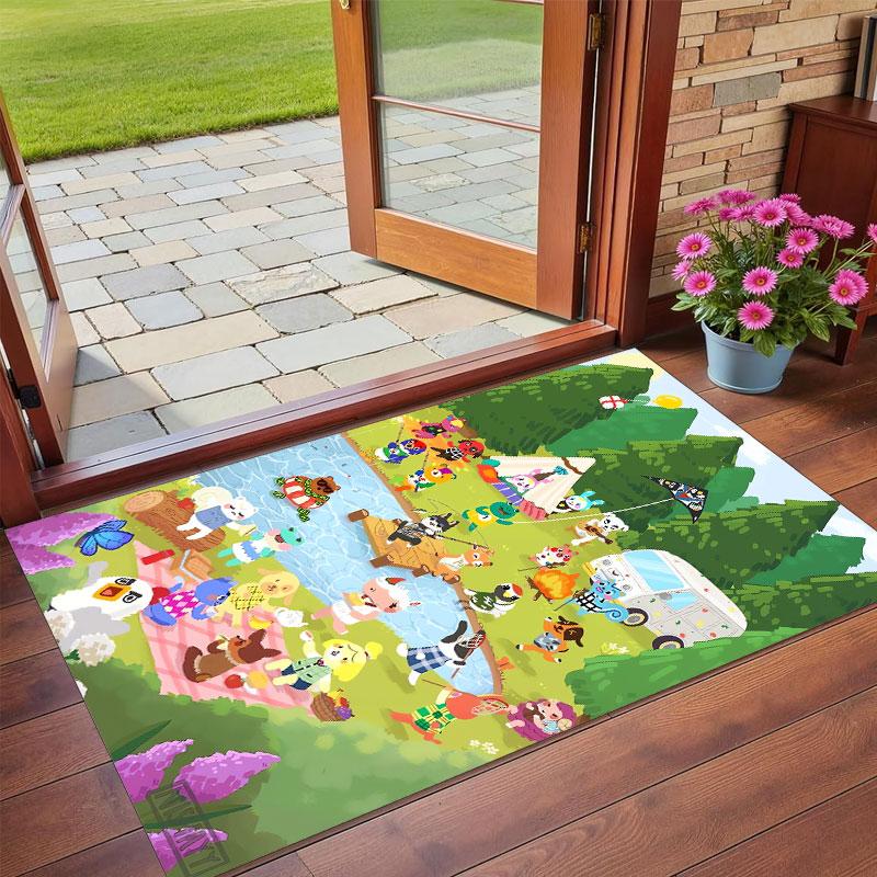 Crystal Velvet Rug Soft Non Slip Indoor Floor Mat Home DecorAnimal Crossing