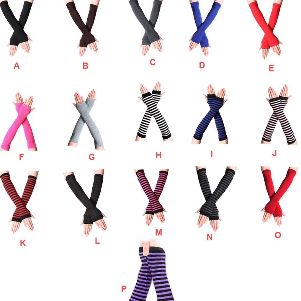 1 Pair Girl Fingerless Glove Simple Style Comfortable Knit Gloves Knitting Craft Girls Arm Covers Hand Cover for Outdoor Wearing