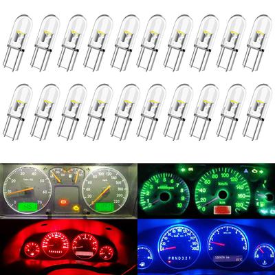 10Pcs T5 Led Super Brilhante Cob Luzes Cunha Painel Indicador de Advertência de Carro Instrumento Cluster Lâmpada