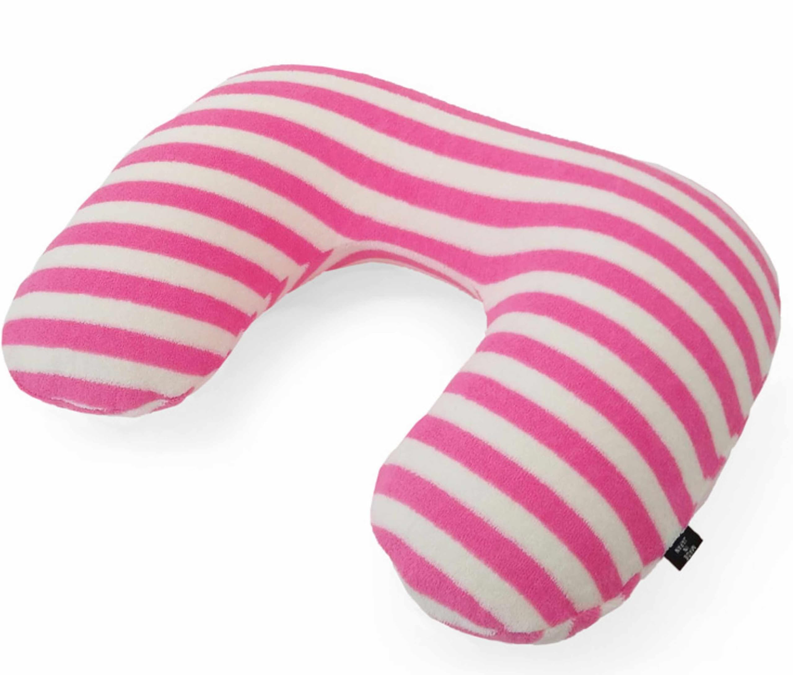 

Vanguard Travel Neck Pillow, Air-Filled Cotton Toweling, Comfortable Pile, Border Pattern, Made in Japan, Compact Storage, Pink
