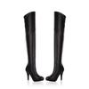 Sexy Spuer High Heel Over The Knee Boots Women Platform Stretch Boots Zipper Autumn Winter Fashion Women Shoes Black White