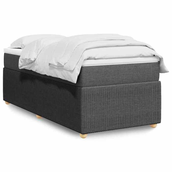 Maison Exclusive - Sommier à lattes de lit avec matelas Gris foncé 80x200 cm Tissu