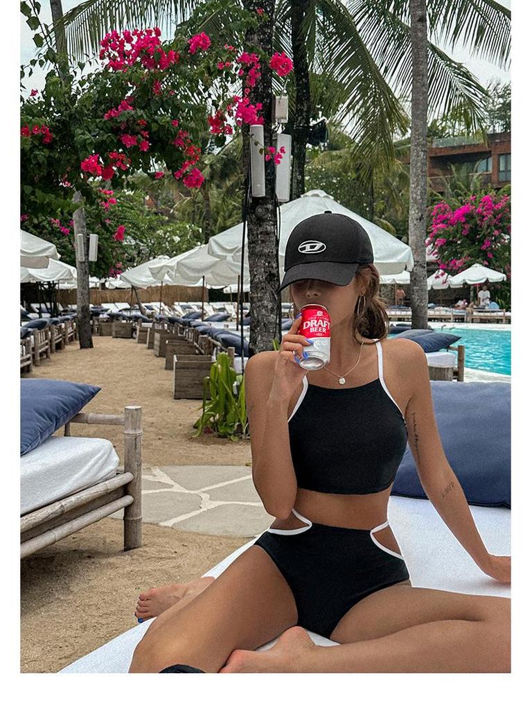 2023 High Waist Tummy Control Cutout Bikini: Push-up, Solid Color, Vacation-Ready Swimsuit for Women