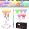 Jellyfish Cartoon Led Nihgt Light Voice Control Gradient Cute Rotating Jellyfish Hanging Bedside Lamp Rgb Table Lamps Room Decor