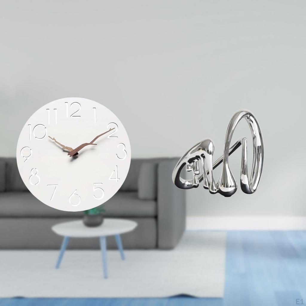 Silent Decorative Wall Clock And Minimalist Abstract Art Sculpture for Home Office Kitchen Study