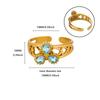 Luxury Blue Zircon Waterdrop Ring For Women Gold Plated Stainless Steel Ring Hypoallergenic Wedding Christmas Jewelry Gift