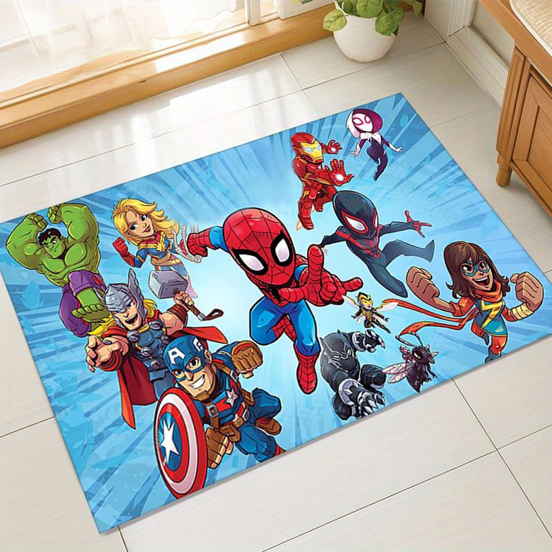 1pc Superhero Adventures Carpet for Playroom Bedroom Living Room Sofa Home Decor,kids Game Area Rug Non-slip Floor Mat Y826173