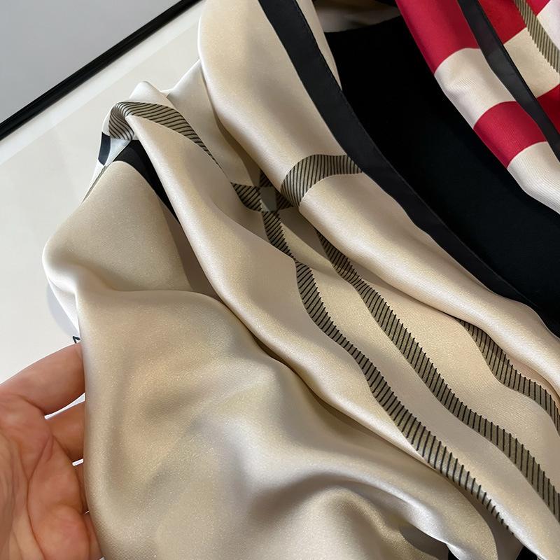 Projekt Satynowy Jedwabny Szal Hidżab Szalik Kobiety Moda Lato Ochrona Przeciwsłoneczna Plaża Stole Owija Bufanda Kobieca Chustka Na Głowę Echarpe Nowość