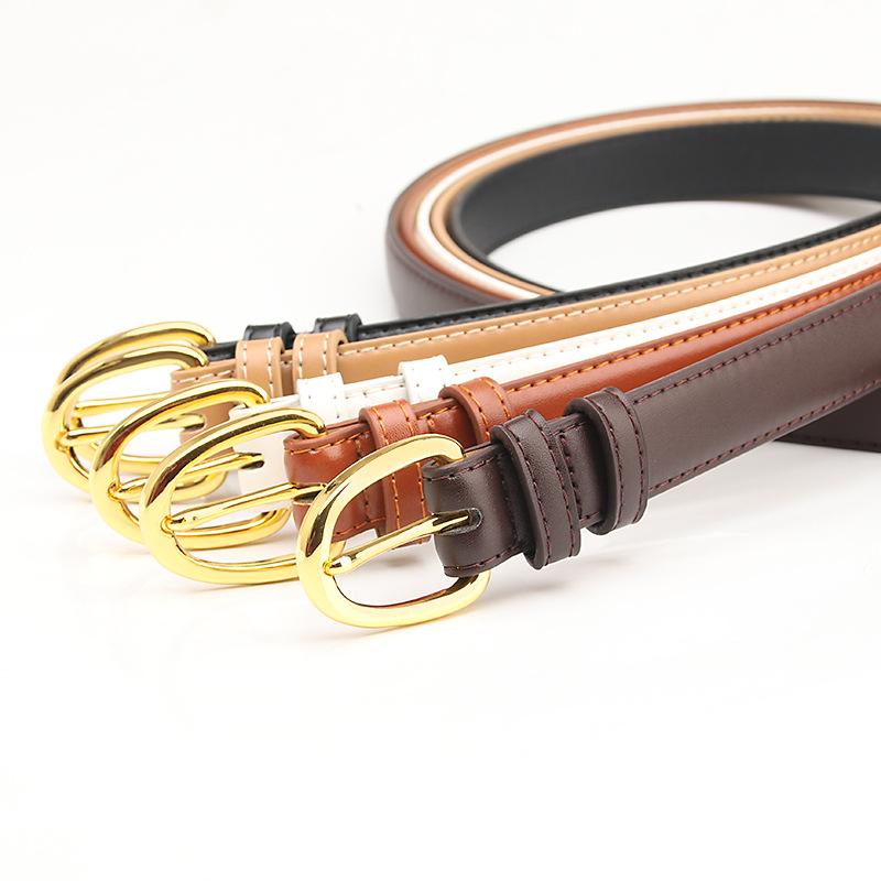 New Korean Version Simple and Versatile Trendy PU Pin Buckle Belt for Women Student Decorative Shirt Jeans Belt