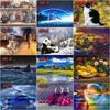 Diamond Painting Full Round Square Sunset City Street Landscape Car 5D Diamond Embroidery Full Set Rhinestones Diamond Mosaic Wall Art