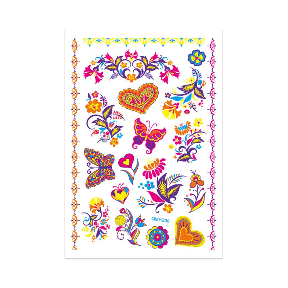 Creative Fluorescent Waterproof Full Arm and Face Tattoo Sticker