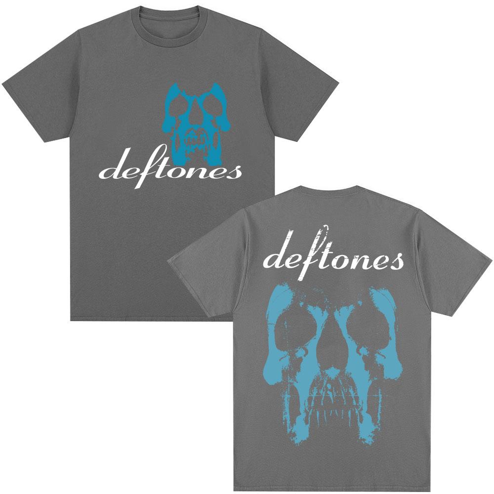 Rock Band Deftones Band Horror Skull T Shirts Vintage Hip Hop Gothic Hipster T Shirt Men Women Cotton Oversized Tees Streetwear
