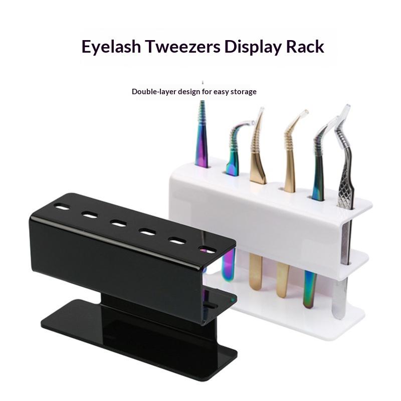 Acrylic Eyelash Tweezers Storage Holder Stand 6 Holes Convenient Tweezers Stand Shelf Hold Lash Extension Women Makeup Tools