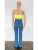 6935 European Style High Waist Micro Flare Denim Pants for Women