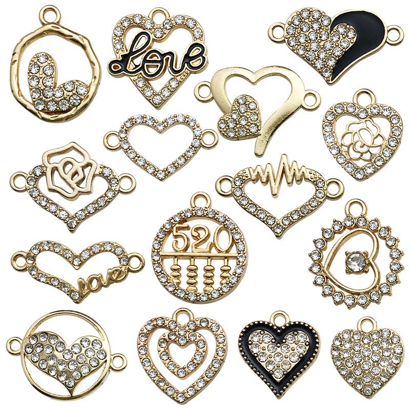 Herzförmiger Diamantanhänger & Ohrringe: Handgefertigtes Valentinstags-Schmuckzubehör
