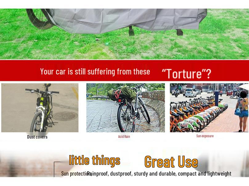 Bicycle, Electric Bike, and Motorcycle Dust & Rain Cover with Sunscreen Protection
