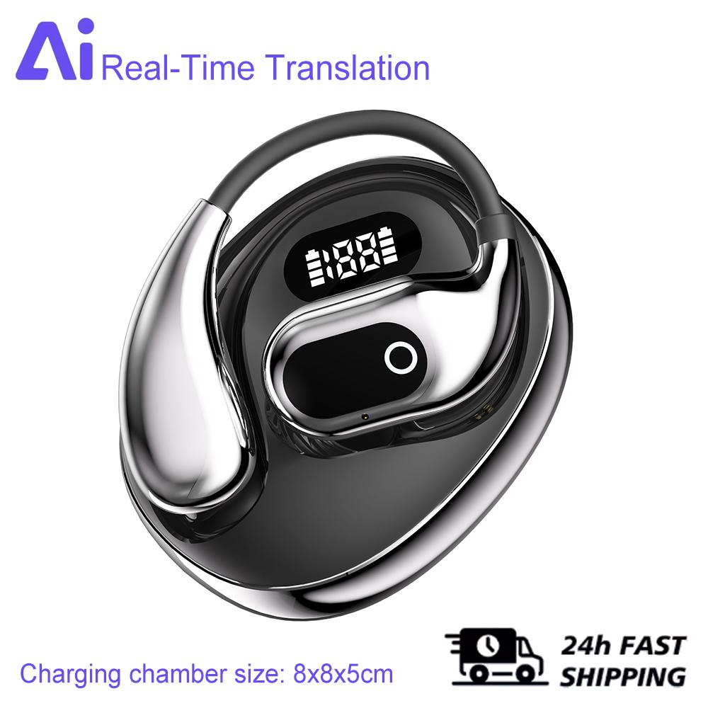 Smart Bluetooth Wireless Headphones 144 Languages Real Time Translator AI HiFi Travel Earbuds Low latency ENC Business Earphone