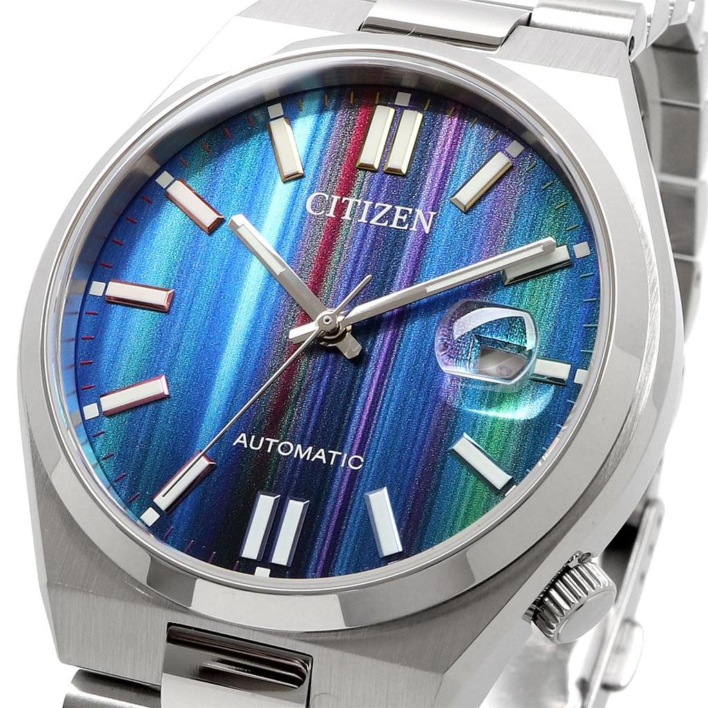 CITIZEN TSUYOSA Collection AUTOMATIC NJ0151-53W men's watch sapphire glass multicolor rainbow index silver international model