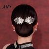 Safe Hairpin for Active Use Hair Bun Pin, Blue Feather Decor Maker Hairpin, Metal Fitness Accessories Construction Accessory Work Gym Dance