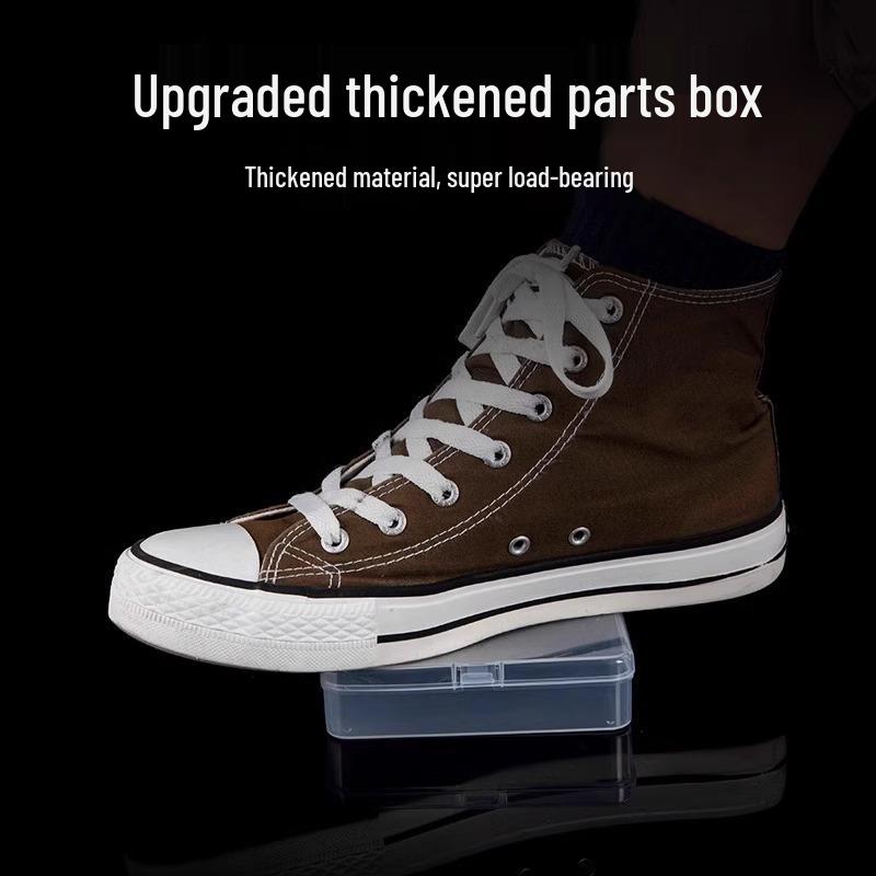 Clear Plastic Mini Storage Box with Lid for Electronic Components, Screws, and Accessories