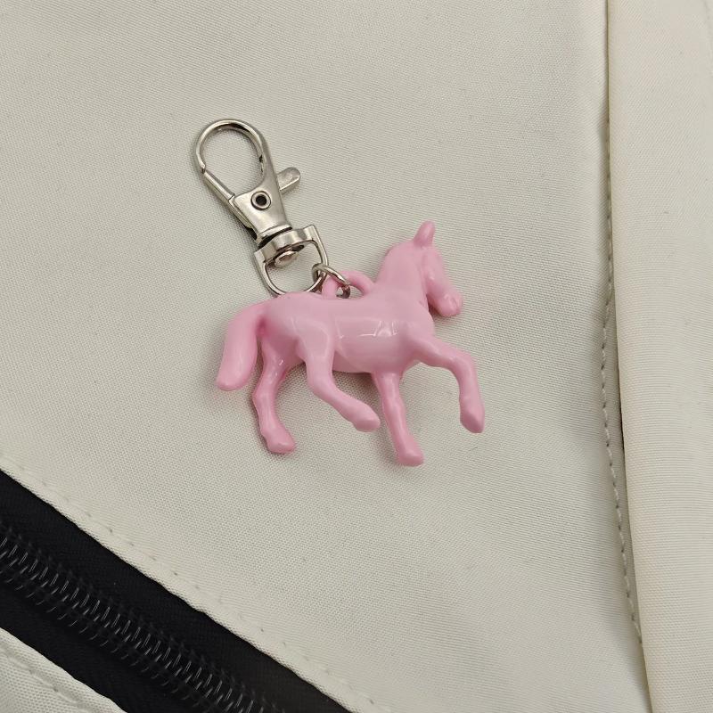 Cute Acrylic Cartoon Animal Stereoscopic Small Horse Keychain For Women Men Charm Pendant Bag Decoration Accessories
