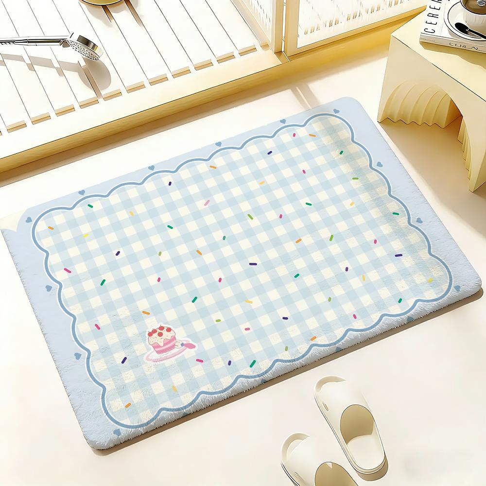 Ins Style Blumen und Tiere Fußmatte Schlafzimmer Wohnzimmer Flanell Fußmatte Rutschfest Heimdeko