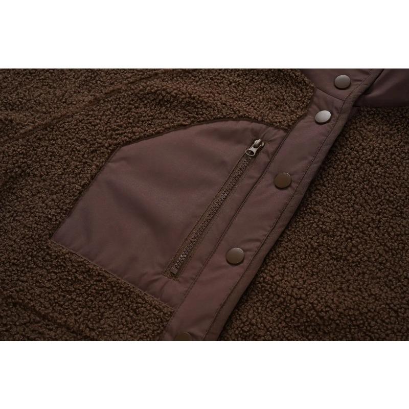Button Down Fleece Jacket Women's Winter Warm Coat Casual Outwear Jacket Pockets Streetwear Outwear