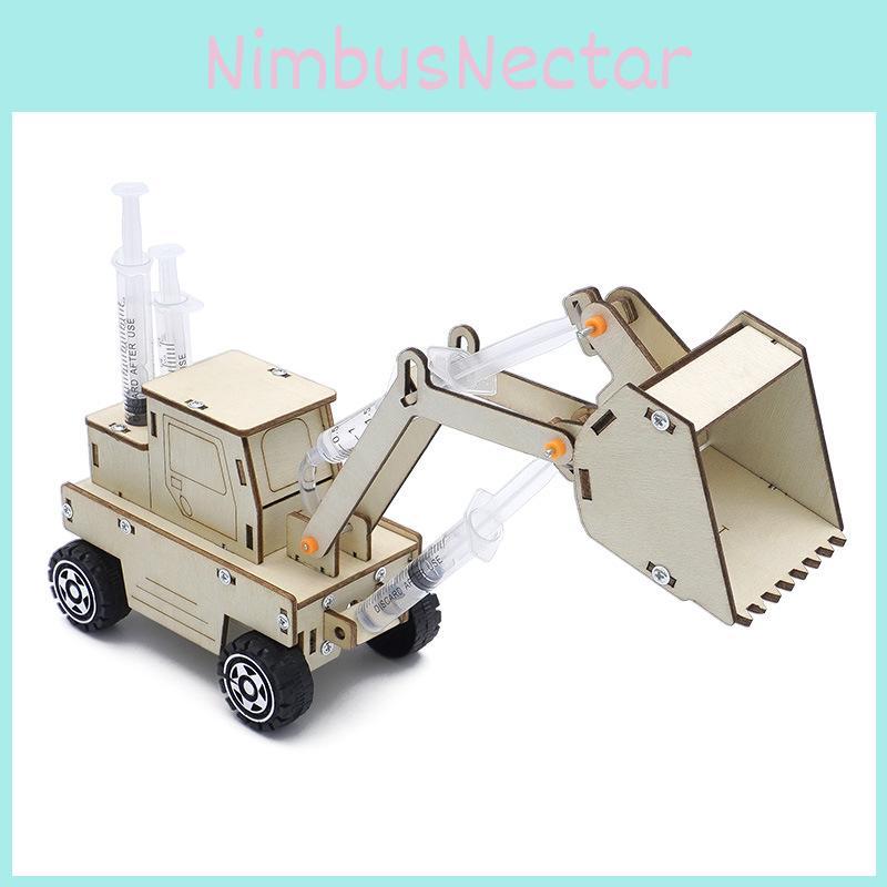 Hydraulic Excavator Material Kit For Elementary School Steam Science Diy Large Children Wooden Building Set