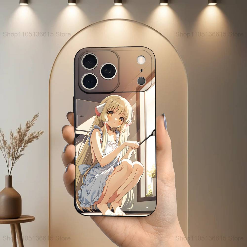 Cute C-Chobits Comics  Case For iPhone 17,16,15,14,13,12,11 Air,Plus,Pro Max,XS,X,XR,SE,Mini,8,7,Soft Silicone Black Cover