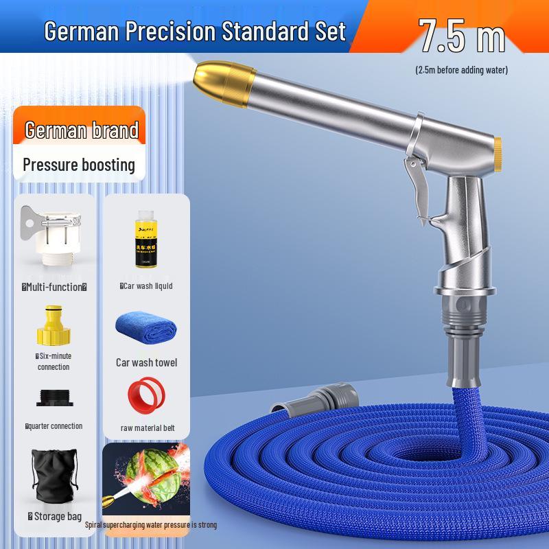 High-Pressure Telescopic Car Wash Water Gun with Soft Hose Nozzle