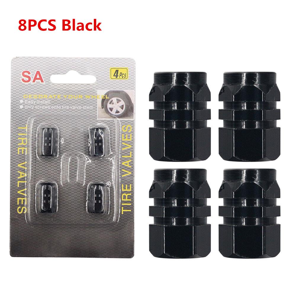 4/8PCS Car Tire Stem Valve Caps Aluminum Alloy Car Wheel Tire Valve Rim Stem Covers Airdust Waterproof For Automobiles Motorcycl