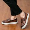 New Luxury Designer Men's Slip on Tassels Loafter Leisure Leather Shoes Male Comfortable Sneakers Tenis Masculino Zapatos Hombre