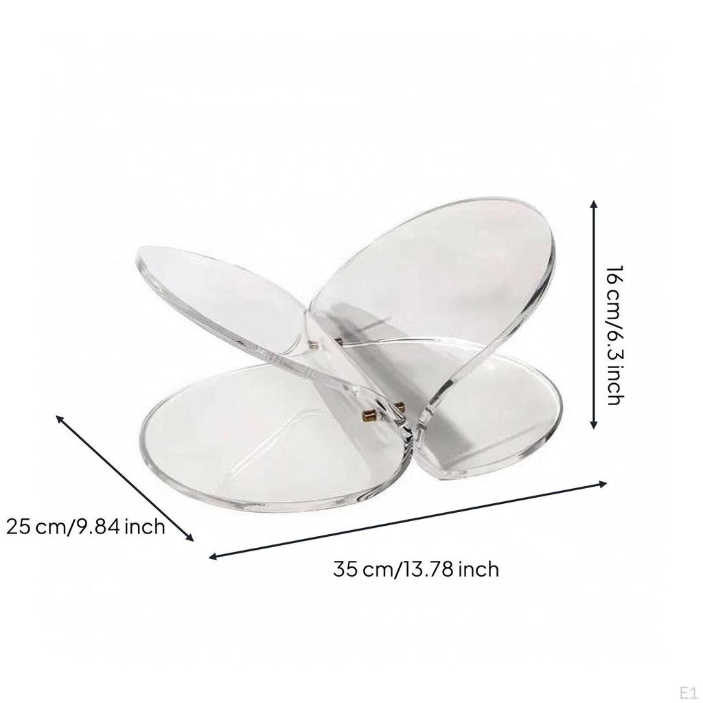 Butterfly Magazine Rack Transparent with Oval Base Clear Acrylic Display Stand for
