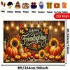 2D Flat Printed Happy Friendsgiving Background Cloth