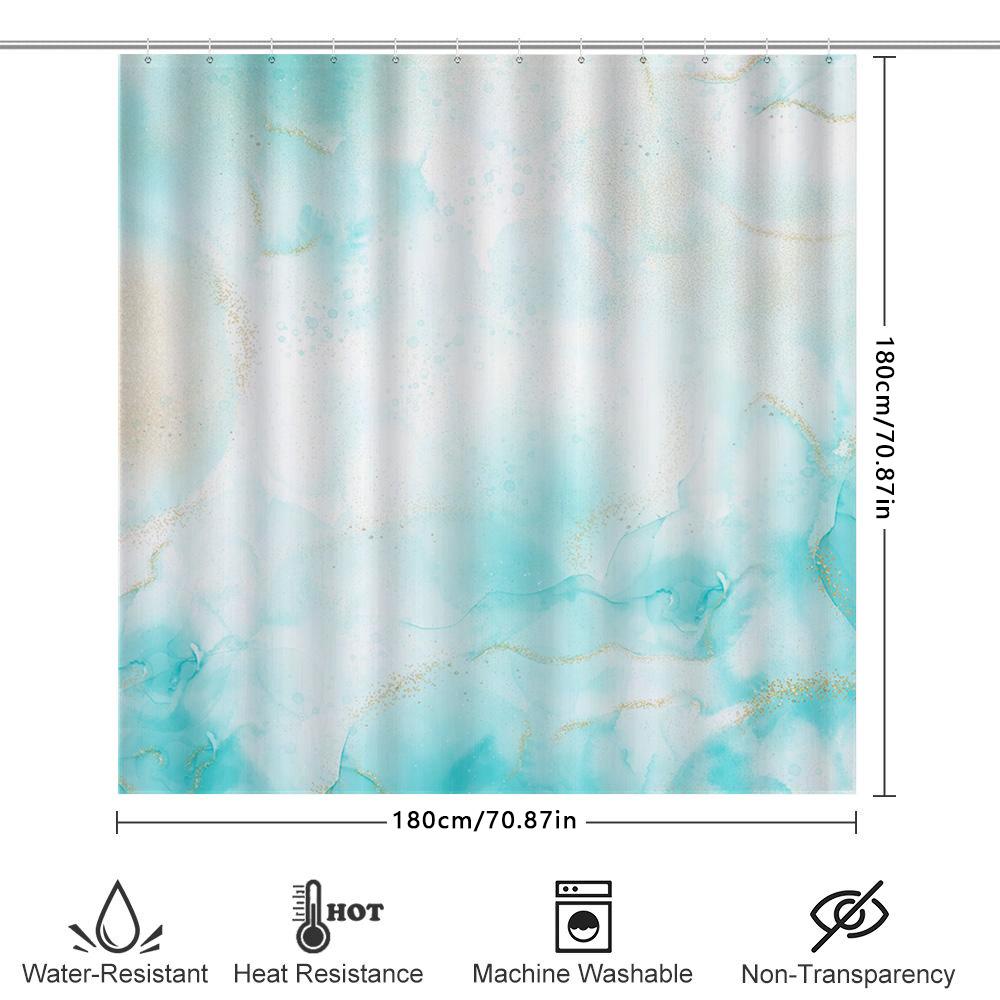 Modern Geometric Shower Curtain With Gold Squares Design Waterproof Fabric Bathroom Decor For Home Use In Multiple Sizes Customi