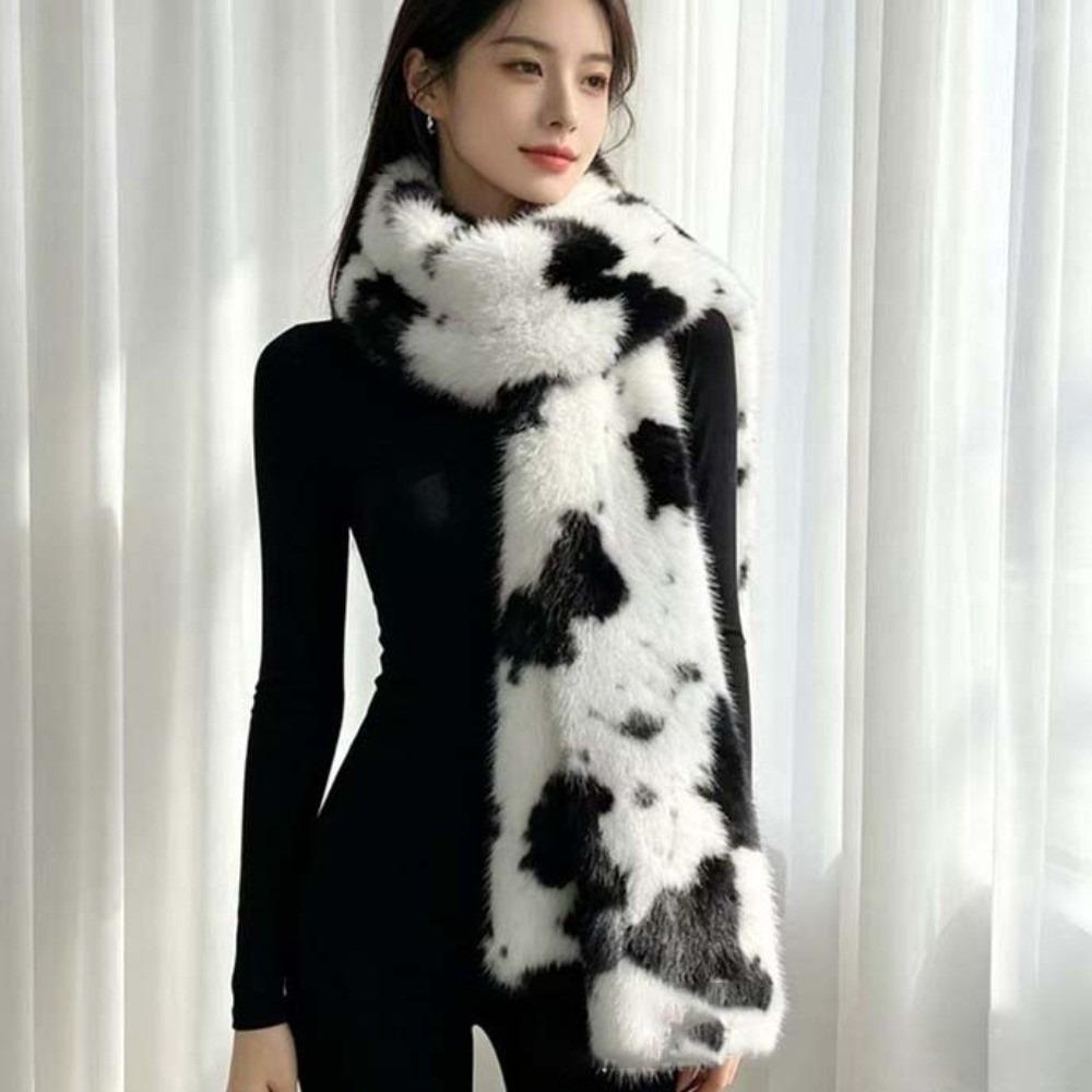 Soft Texture Thick Warm Neck Warmer Skin Friendly Long Fluffy Muffler Fashion Girls