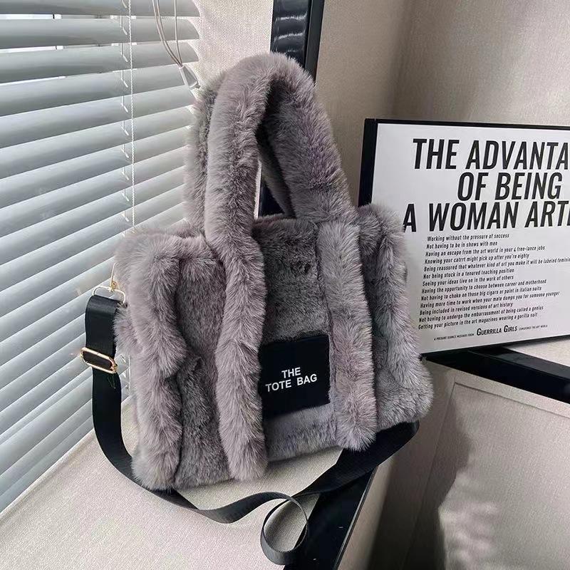 

Женская плюшевая сумка через плечо, модная сумочка для повседневного использования, в стиле INS серый