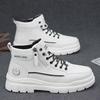 Martin Boots Winter New High-top Casual White Board Shoes Leather Thick-soled Heightening Boots