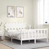 VidaXL Cadre de lit avec tête de lit blanc 140x200 cm bois massif 3193467