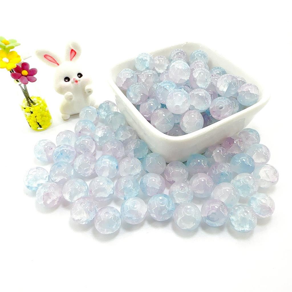 10mm Crackle Glass Round Beads, Loose Spacer Beads DIY Accessories for Bracelet Making 50pcs