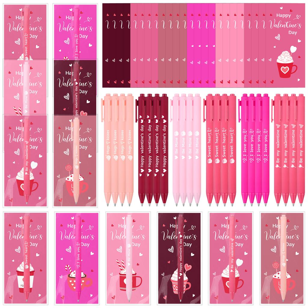 24 Pcs Valentines Day Gifts Heart Ballpoint Pens Valentine'S Day Party Favors Valentines Appreciation Gifts For Women Men Cowork