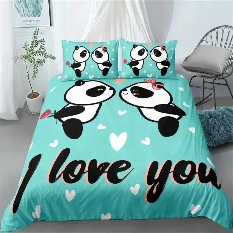 Comforter 3D Print Cute Panda Cartoon Animal Bedding Set Bedroom Soft Modern S Comefortable