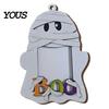 Rustic Wood Picture Frame Halloween Cute Ghost Wooden Photo with Hanging Rope, Creative Theme Decor for Holiday Party And Home Wall Decoration